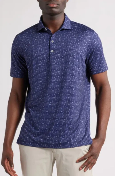 Johnnie-o Tumbleweed Desert Print Prep-formance Golf Polo In Navy