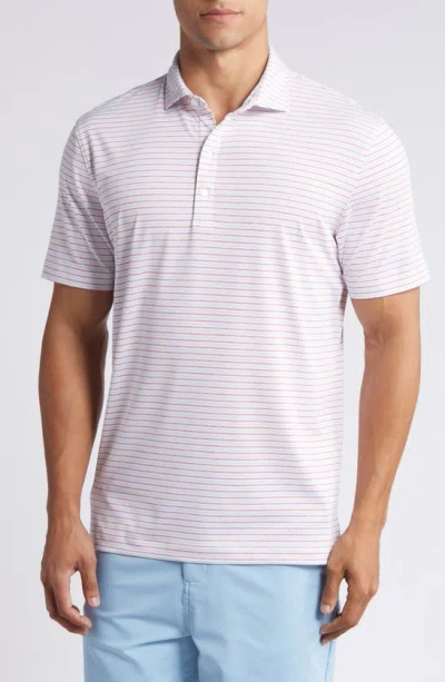 Johnnie-o Vik Stripe Prep-formance Polo In Dahlia