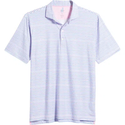 Johnnie-o Warwick Stripe Prep-formance Polo In Porto Pink