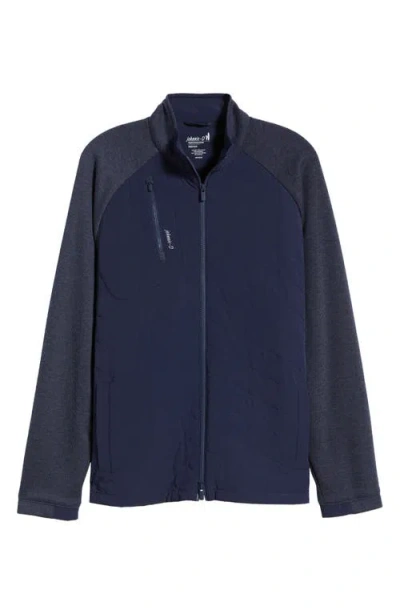 Johnnie-o Weller Lightweight Mixed Media Fleece Jacket In Navy