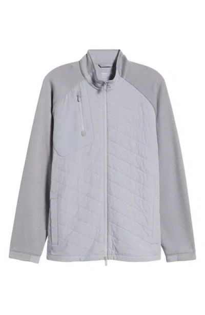 Johnnie-o Weller Lightweight Mixed Media Fleece Jacket In Seal