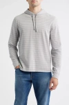 Johnnie-o Wycliff Stripe Hangin' Out Drawstring Hoodie In Gray