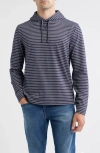 Johnnie-o Wycliff Stripe Hangin' Out Drawstring Hoodie In Black