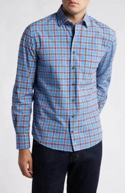 Johnnie-o York Plaid Stretch Button-down Shirt In Wake