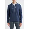Johnnie-o Zoeller Textured Half Zip Hoodie In Blue