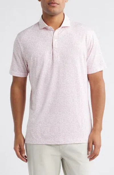 Johnnie-o Boggings Mushroom Print Prep-formance Golf Polo In Lobster
