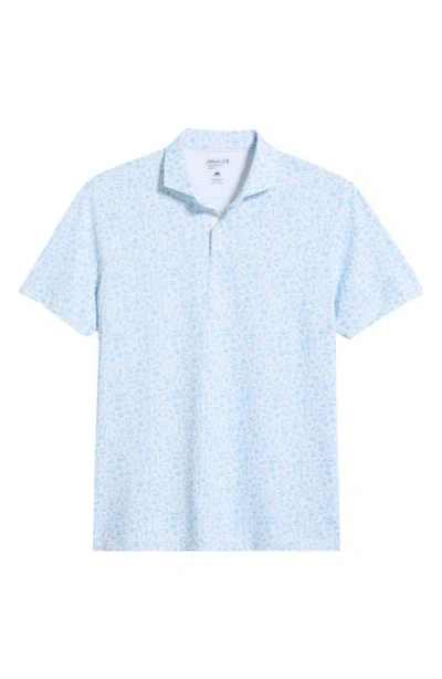 Johnnie-o Cabo Breaks Performabnce Jersey Polo In Blue