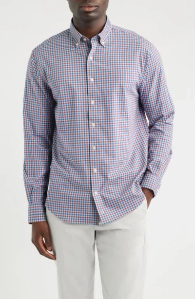 Johnnie-o Chatham Gingham Performance Shirt In Gray