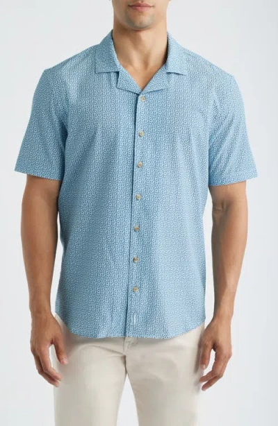 Johnnie-o Daher Performance Camp Shirt In Blue