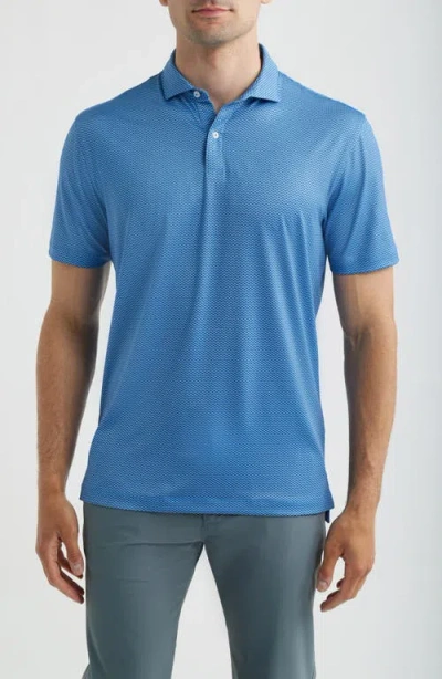 Johnnie-o Darts Microprint Performance Jersey Polo In Blue
