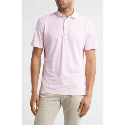 Johnnie-o Flock Yeah Flamingo Print Prep-formance Golf Polo In Azalea