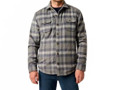 Johnnie-o Hassler Cashmere Blend Sherpa-lined Shacket In Light Gray In Multi