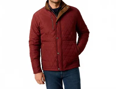 Johnnie-o Juno Quilted Snap Jacket In Dark Maroon In Brown