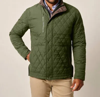 Johnnie-o Juno Quilted Snap Jacket In Mangrove In Green