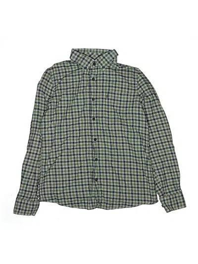 Pre-owned Johnnie-o Kids' Long Sleeve Button Down Shirt In Green