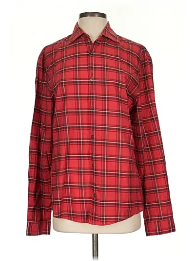 Pre-owned Johnnie-o Long Sleeve Button Down Shirt In Red
