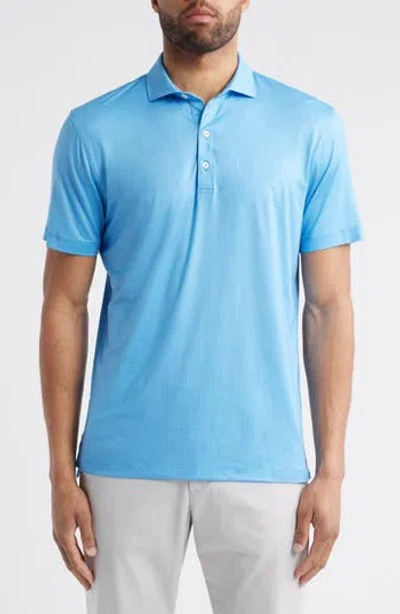 Johnnie-o Marlin Microprint Featherweight Performance Polo In Palisades Blue