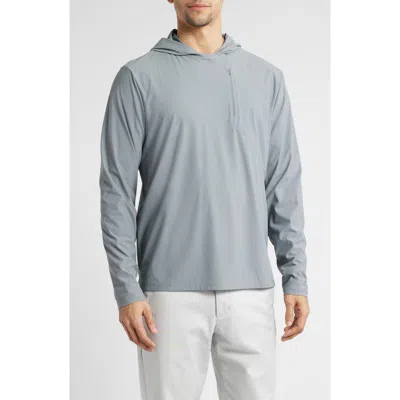 Johnnie-o Maxwell Hooded Long Sleeve T-shirt In Thunder