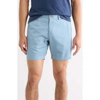 Johnnie-o Melrose Cotton & Linen Shorts In Blue