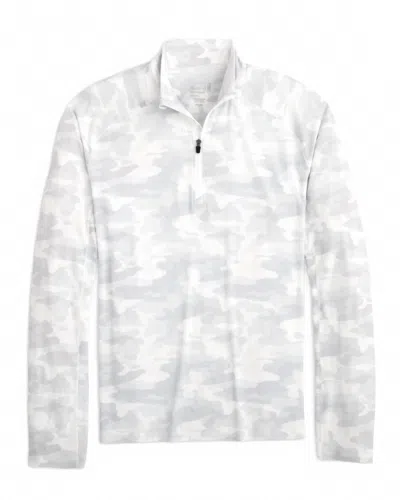 JOHNNIE-O MEN'S GALLOWAY CAMO QUARTER-ZIP PULLOVER IN WHITE