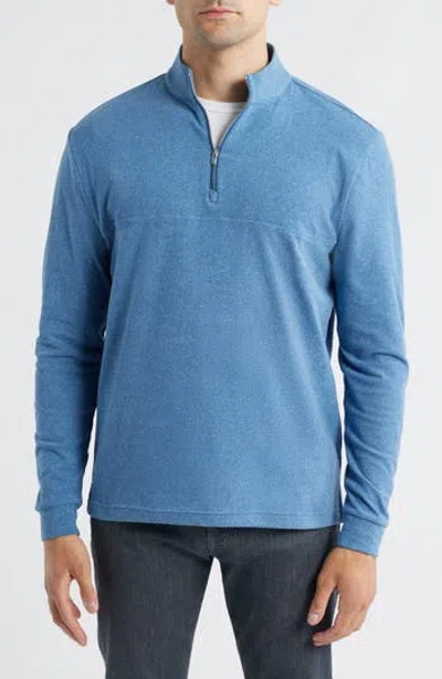 Johnnie-o Mikey Quarter Zip Pullover In Blue