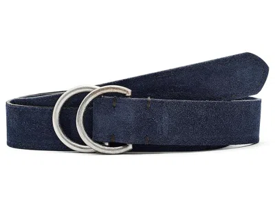 Johnnie-o O Ring Suede Men's Belts Navy: Sm In Blue