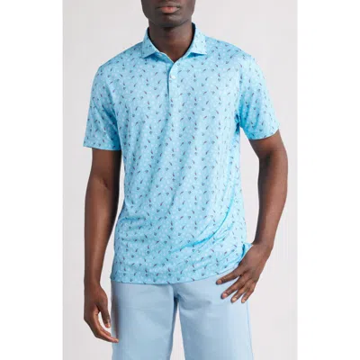 Johnnie-o Pga Showtime Libations Print Prep-formance Golf Polo In Barracuda