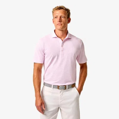 Johnnie-o Polo Shirt Men's Pink Stetson Stripe Mesh Golf Performance Dsgl761