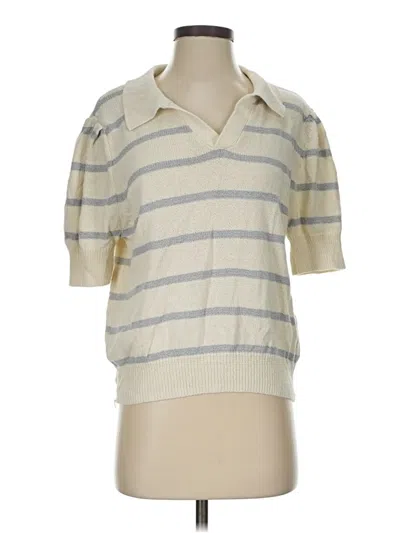 Pre-owned Johnnie-o Short Sleeve Top Gray Collared Neckline Tops