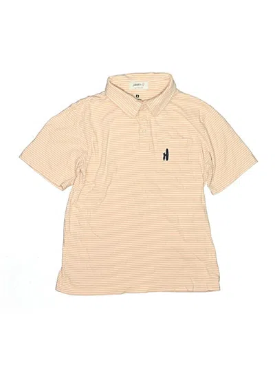 Pre-owned Johnnie-o Kids' Short Sleeve Top Tan Collared Neckline Tops