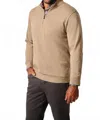 Johnnie-o Sully Quarter Zip Pullover In Cedar In Nude
