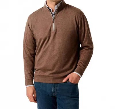Johnnie-o Sully Quarter Zip Pullover In Grizzly In Brown