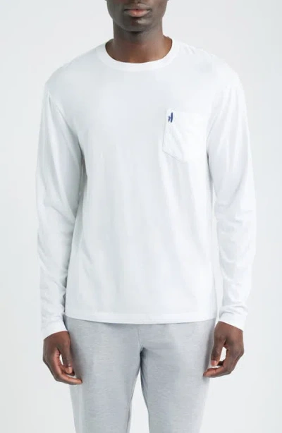 Johnnie-o Surfer Dude Long Sleeve Pocket T-shirt In White