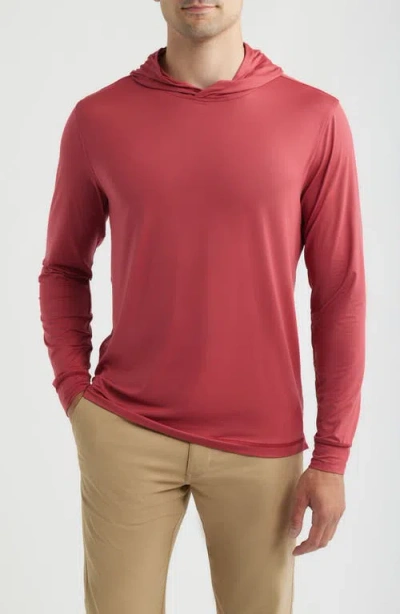 Johnnie-o Talon Prep-formance Long Sleeve Hooded T-shirt In Red