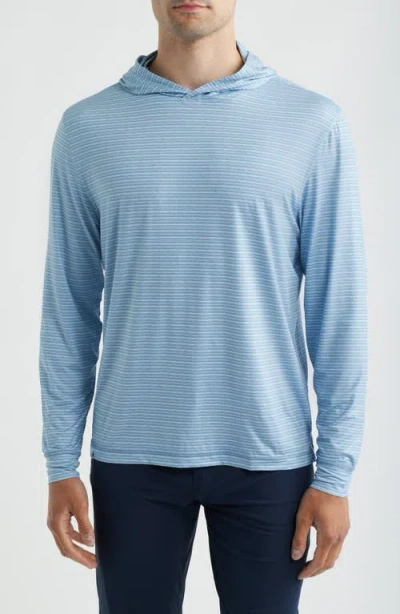 Johnnie-o Talon Stripe Upf 50+ Hoodie In Blue