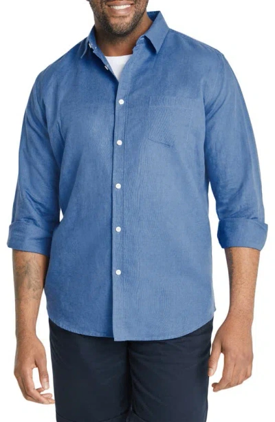 Johnny Bigg Anders Linen & Cotton Button-up Shirt In Azure