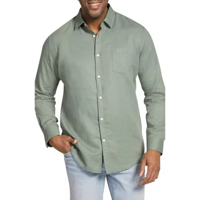 Johnny Bigg Anders Linen & Cotton Button-up Shirt In Fern