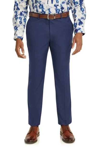 Johnny Bigg Bates Check Slim Fit Dress Pants In Royal