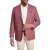 Johnny Bigg Blake Regular Fit Red Slub Stretch Sport Coat In Raspberry