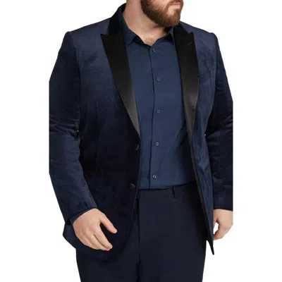 Johnny Bigg Brando Velvet Blazer In Midnight