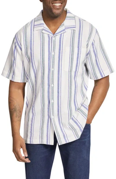 Johnny Bigg Cooper Stripe Camp Shirt In White