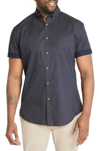 Johnny Bigg Earle Short Sleeve Button-down Shirt In Navy