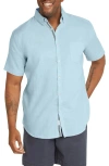 JOHNNY BIGG JOHNNY BIGG FRESNO SHORT SLEEVE LINEN & COTTON BUTTON-DOWN SHIRT