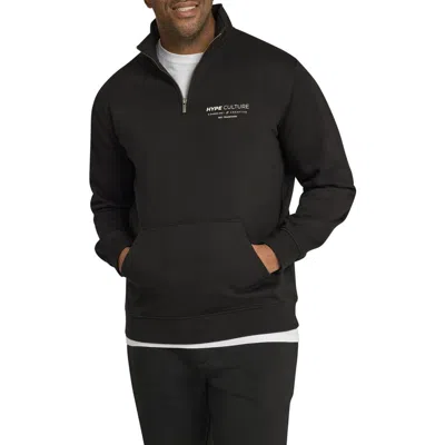 Johnny Bigg Graphic Quarter Zip Sweatshirt In Black