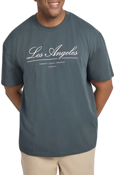 Johnny Bigg Los Angeles Relaxed Fit Organic Cotton Graphic T-shirt In Steel Blue