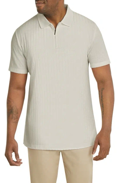 Johnny Bigg Page Zip Rib Polo In Ivory