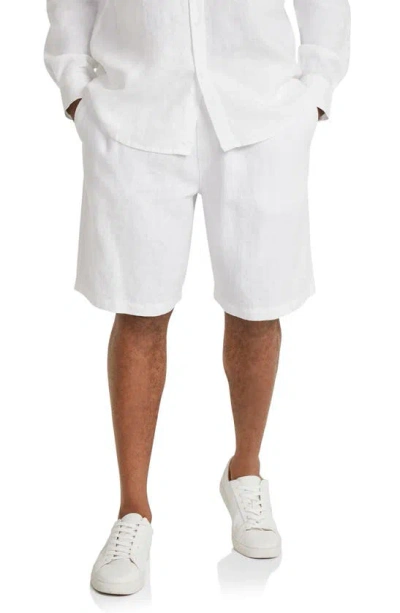 Johnny Bigg Resort Linen Drawstring Shorts In White