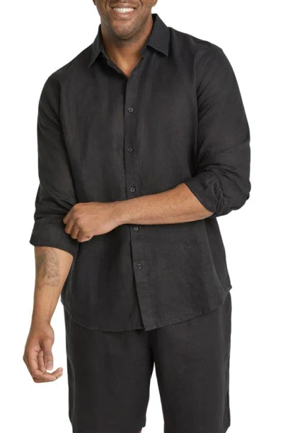 Johnny Bigg Resort Relaxed Fit Linen Button-up Shirt In Black