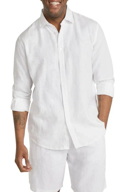 Johnny Bigg Resort Relaxed Fit Linen Button-up Shirt In White