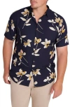 Johnny Bigg Rhodes Floral Short Sleeve Viscose & Linen Button-up Shirt